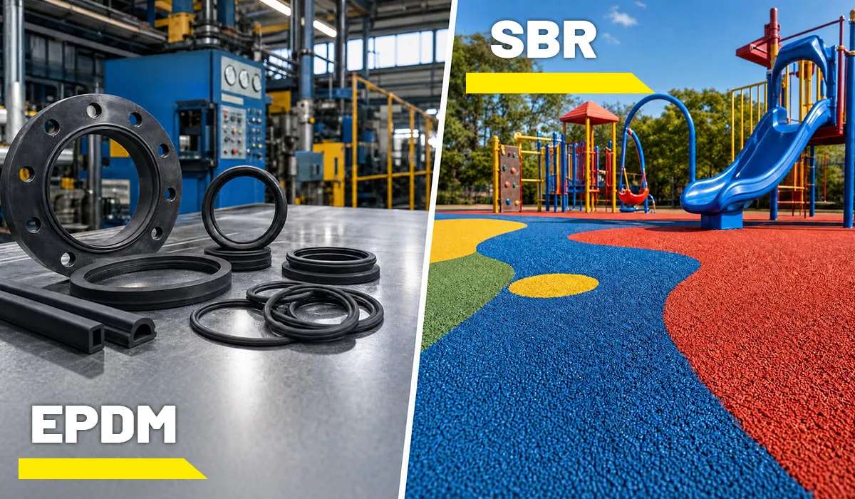 مقارنة بين حبيبات المطاط EPDM و SBR للأرضيات الرياضية